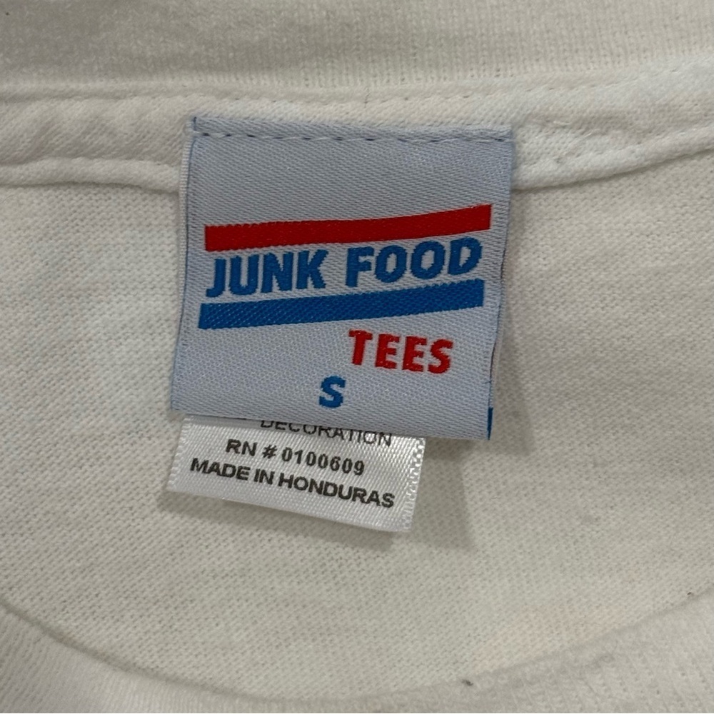 Junk Food Tees Mustang T-Shirt Throwback Graphic White Small Retro Streetwear - Picture 6 of 8